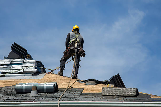 Professional Gutter Installation technician working in Stout, IA